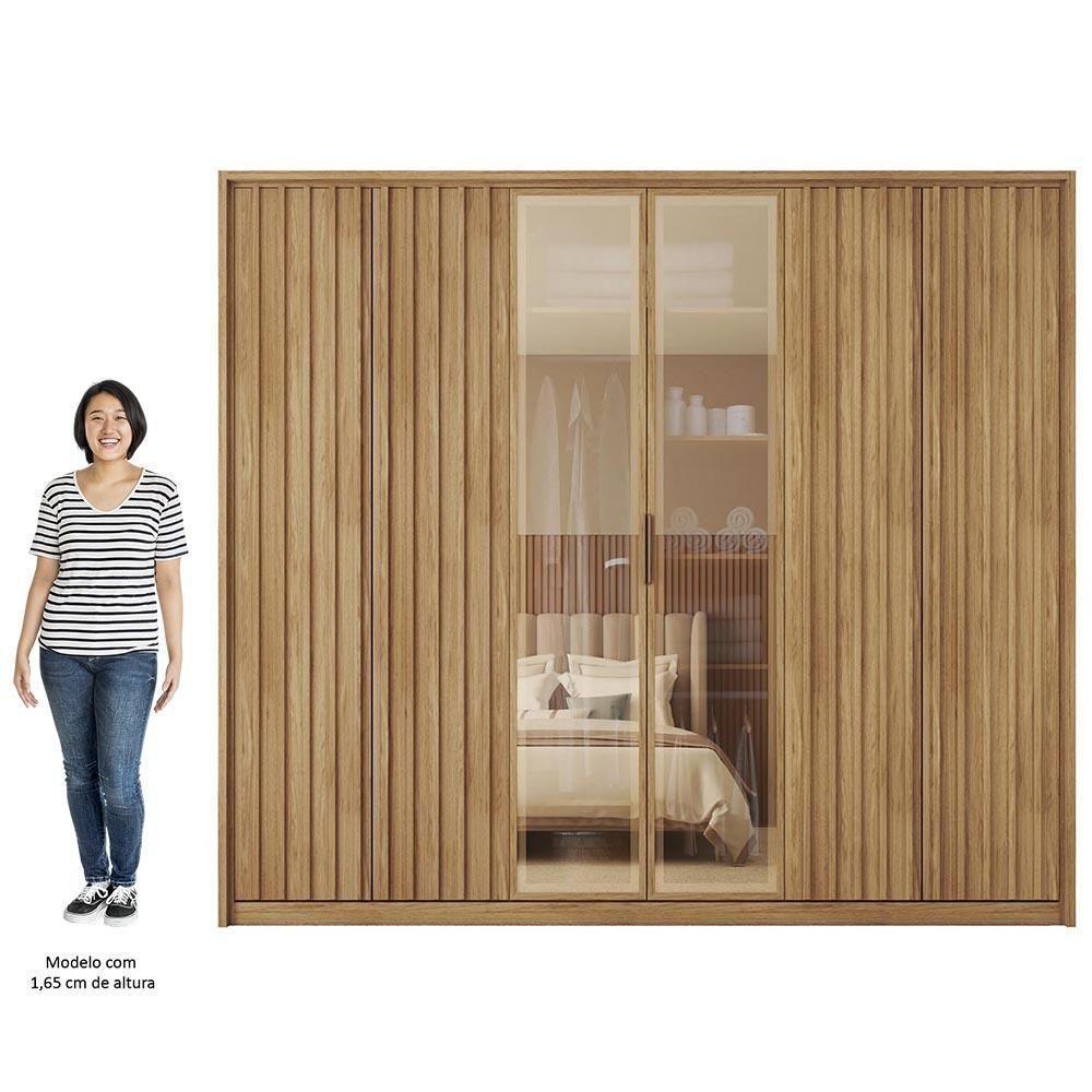 Guarda Roupa Casal 6 Portas 4 Gavetas Turium C01 Buriti - Mpozenato - 5