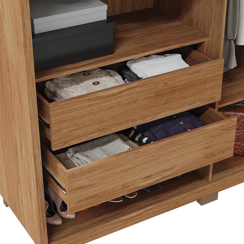 Guarda Roupa Casal 6 Portas 4 Gavetas Turium C01 Buriti - Mpozenato - 8