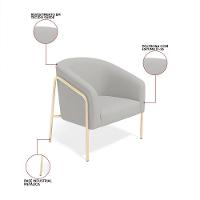 Poltrona Sala Industrial Alta Champanhe Kit 2 Stella Suede Cinza D03 - D'rossi - 3