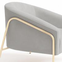 Poltrona Sala Industrial Alta Champanhe Kit 2 Stella Suede Cinza D03 - D'rossi - 8