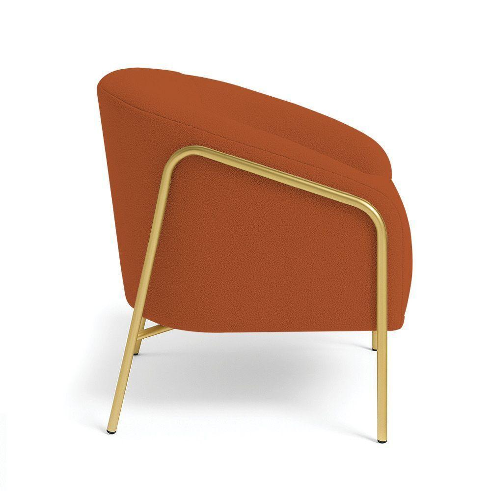 Poltrona Sala Industrial Alta Dourado Stella Bouclê D03 - D'rossi Cor Terra - 5