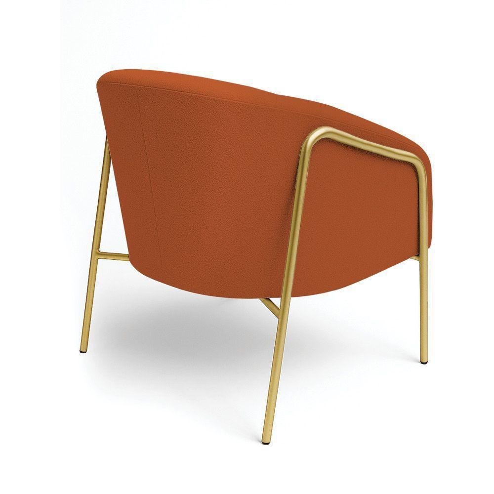 Poltrona Sala Industrial Alta Dourado Stella Bouclê D03 - D'rossi Cor Terra - 6