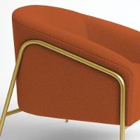 Poltrona Sala Industrial Alta Dourado Stella Bouclê D03 - D'rossi Cor Terra - 7