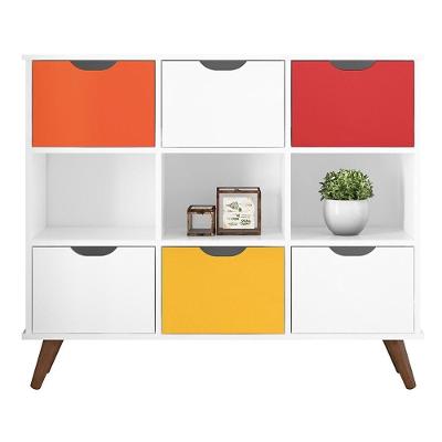 Nicho Organizador Multifuncional 3 Nichos 6 Gavetas Pés Retrô Cube Q01 Branco/colorido - Mpozenato