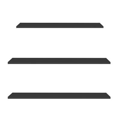 Prateleira Flutuante Multiuso Kit 3 Com Suporte Invisível Cp3 Yara Preto - Lumil