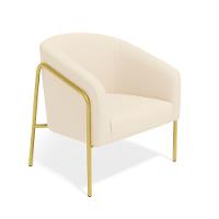 Poltrona Sala Industrial Alta Dourado Stella Veludo Bege D03 - D'rossi - 2