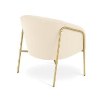 Poltrona Sala Industrial Alta Dourado Stella Veludo Bege D03 - D'rossi - 6