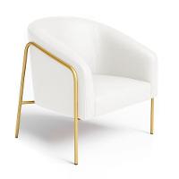 Poltrona Sala Industrial Alta Dourado Stella Sintético Pu D03 - D'rossi Cor Branco - 2