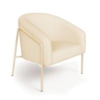 Poltrona Sala Industrial Alta Champanhe Kit 2 Stella Linho Bege D03 - D'rossi