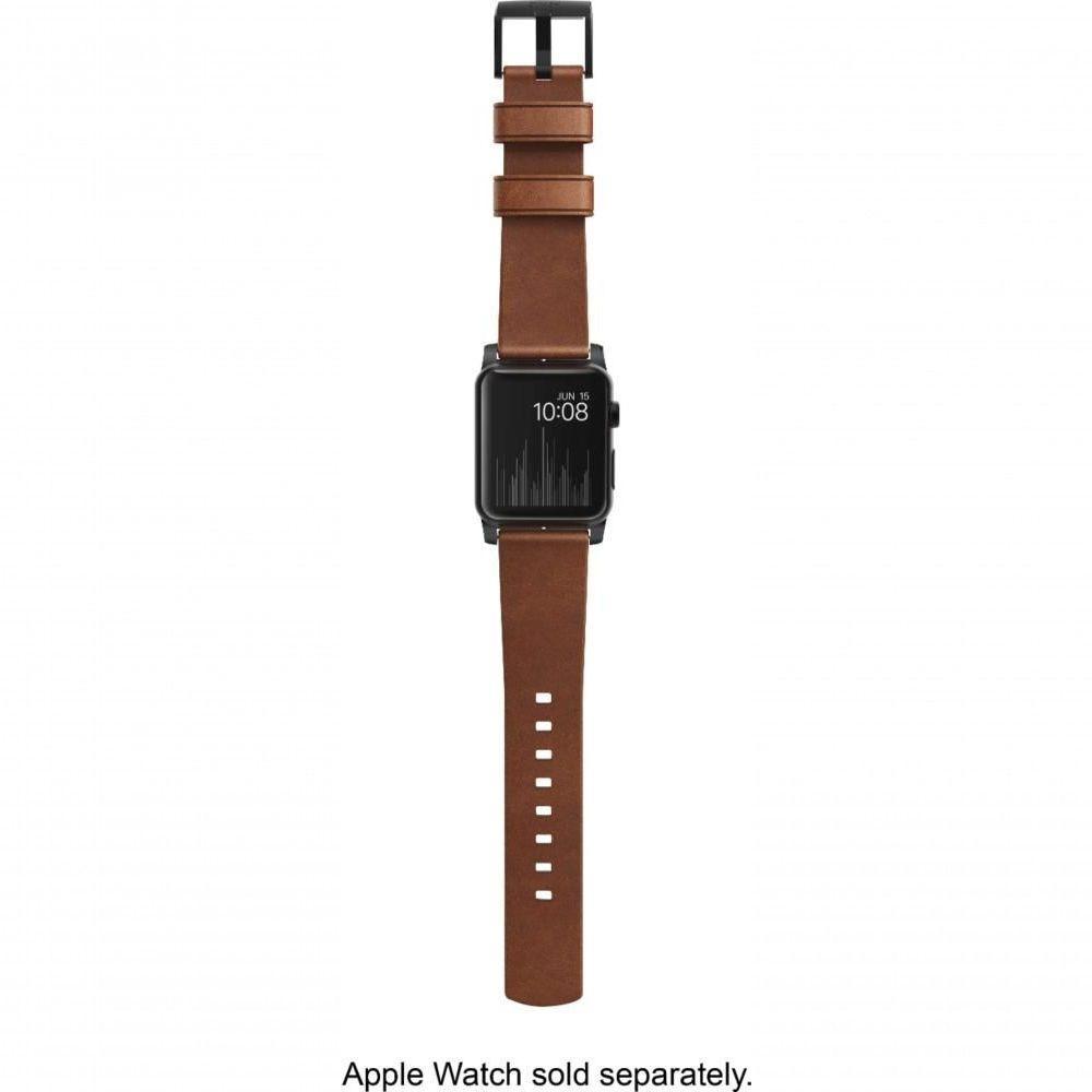 Nomad - Pulseira De Couro Moderna Para Apple Watch 42 Mm E 44 Mm - Marrom Com Alças Pretas-strap-aw-42mm-ns-hor-brn-bl - 2