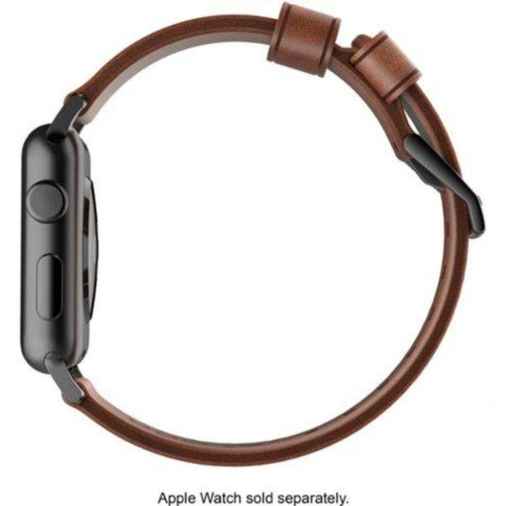 Nomad - Pulseira De Couro Moderna Para Apple Watch 42 Mm E 44 Mm - Marrom Com Alças Pretas-strap-aw-42mm-ns-hor-brn-bl - 5
