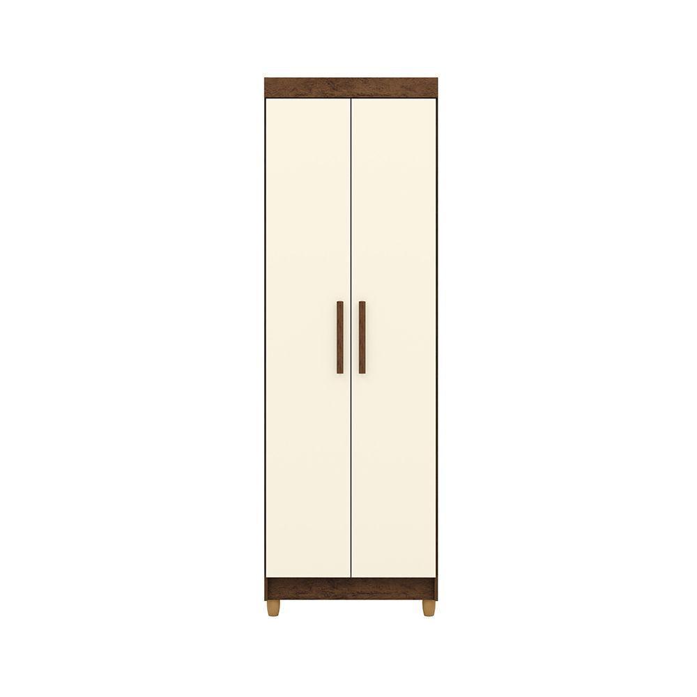 Armário Multiuso 61cm Alto 2 Portas Prateleiras Guiné V01 - D'rossi Imbuia E Champanhe - 2
