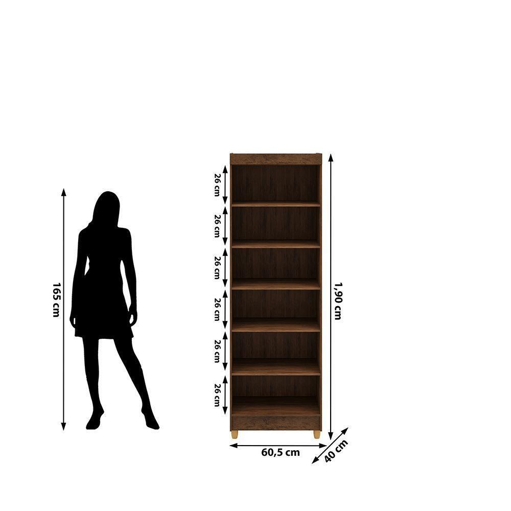 Armário Multiuso 61cm Alto 2 Portas Prateleiras Guiné V01 - D'rossi Imbuia E Champanhe - 3