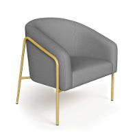 Poltrona Sala Industrial Alta Dourado Kit 2 Stella Linho D03 - D'rossi Cor Grafite - 5