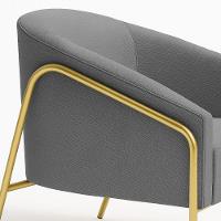 Poltrona Sala Industrial Alta Dourado Kit 2 Stella Linho D03 - D'rossi Cor Grafite - 8