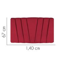 Painel Cabeceira Estofada Bélgica 140cm Cama Box Casal Corino Vermelho- Mabe Magazine - 2