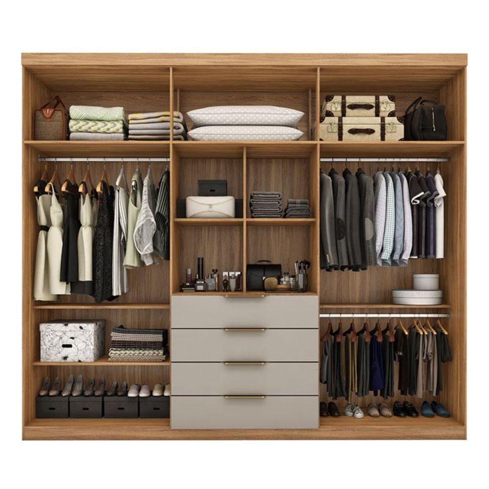 Guarda Roupa Casal Ambiente Giardino 6 Portas Amêndola Nude Prime Tx Com Espelho - Demóbile - 5