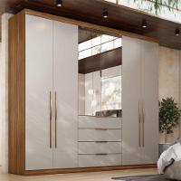 Guarda Roupa Casal Ambiente Giardino 6 Portas Amêndola Nude Prime Tx Com Espelho - Demóbile - 1
