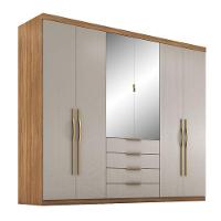 Guarda Roupa Casal Ambiente Giardino 6 Portas Amêndola Nude Prime Tx Com Espelho - Demóbile - 2