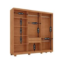 Guarda Roupa Casal Roma Mdf 6 Portas 2 Gavetas Com Pés Naturalle/off White Com Pés