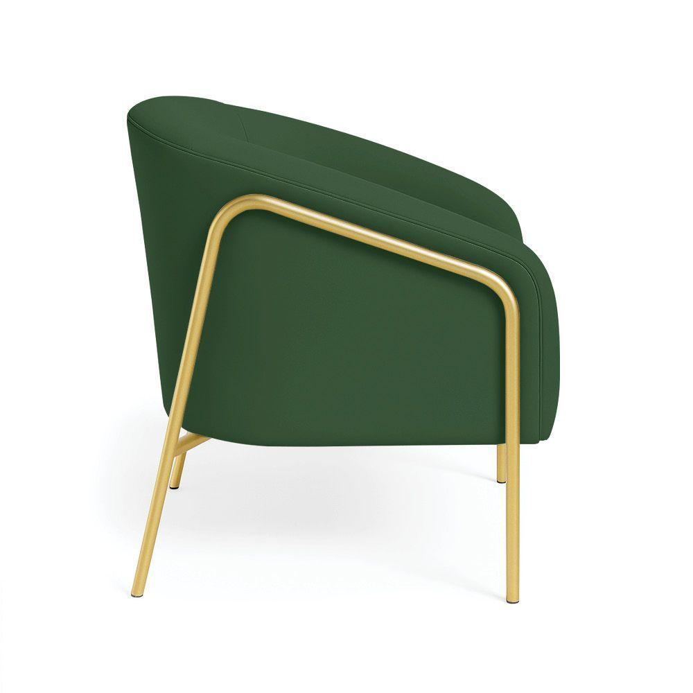 Poltrona Sala Industrial Alta Dourado Stella Veludo Verde D03 - D'rossi - 5