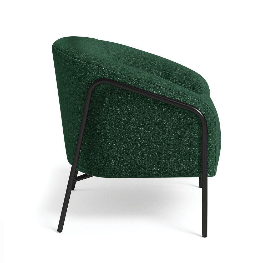 Poltrona Sala Industrial Alta Preto Stella Bouclê D03 - D'rossi Cor Verde - 5