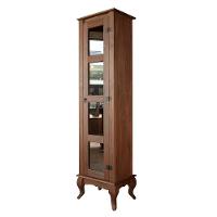 Cristaleira Torre 1 Porta De Vidro Madeira Maciça Rústica Imbuia - 2