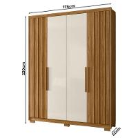 Guarda Roupa Solteiro Califórnia E Cômoda Ms913 Freijó Off White - Moval - 2