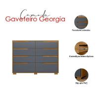 Guarda Roupa Casal Capelinha Capri E Cômoda Georgia Freijó Cinza - Moval - 6