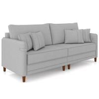 Sofá 4 Lugares Living 252cm Pé Madeira Zoe Boucle Cinza Z08 - Mpozenato - 2