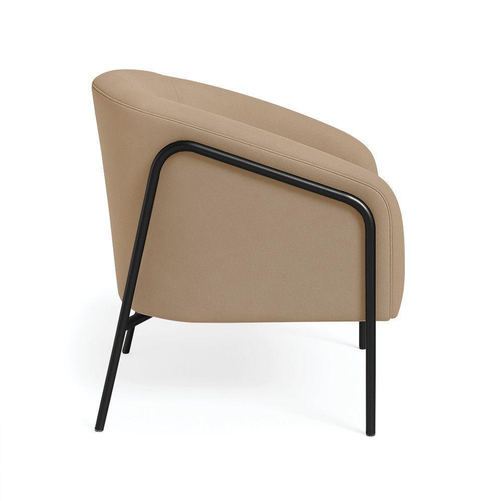 Poltrona Sala Industrial Alta Preto Kit 2 Stella Suede D03 - D'rossi Cor Marrom Rato - 4