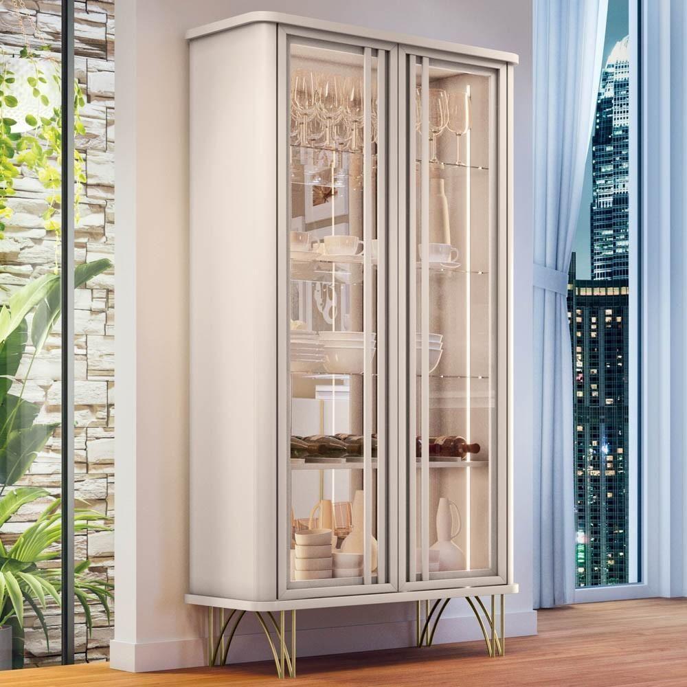 Buffet Aparador Saluti Com Cristaleira évora Off White - Hb Móveis - 7