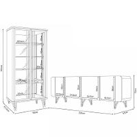 Buffet Aparador Saluti Com Cristaleira évora Off White - Hb Móveis - 5