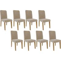 Cadeira De Cozinha Nicole Kit 8 Un Savana Nature Suede Nude Bege Cimol - 1