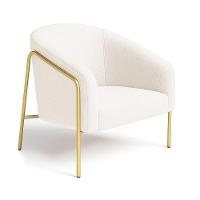 Poltrona Sala Industrial Alta Dourado Stella Bouclê D03 - D'rossi Cor Off White - 2