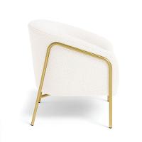 Poltrona Sala Industrial Alta Dourado Stella Bouclê D03 - D'rossi Cor Off White - 5