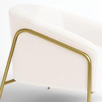 Poltrona Sala Industrial Alta Dourado Stella Bouclê D03 - D'rossi Cor Off White - 7