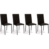 Kit 4 Cadeiras De Cozinha Amsterdã C091prf Aço 4 Un Preto Fosco-corano Preto 110 - Kappesberg - 1