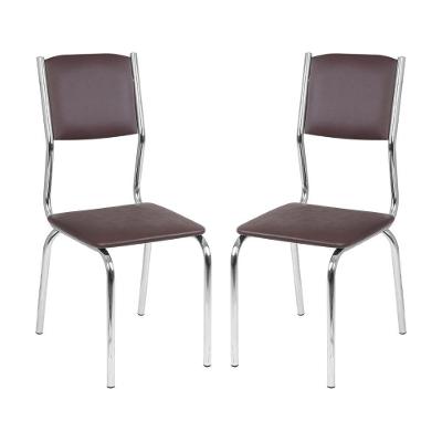 Conjunto 2 Cadeiras De Jantar Estofadas Multimóveis Cr50132 Marrom