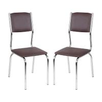 Conjunto 2 Cadeiras De Jantar Estofadas Multimóveis Cr50132 Marrom - 1