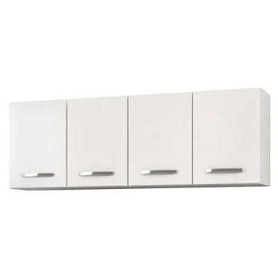 Armário Aéreo De Cozinha Panamá 04 Portas 160cm Branco - Lumil Móveis Branco-castanho