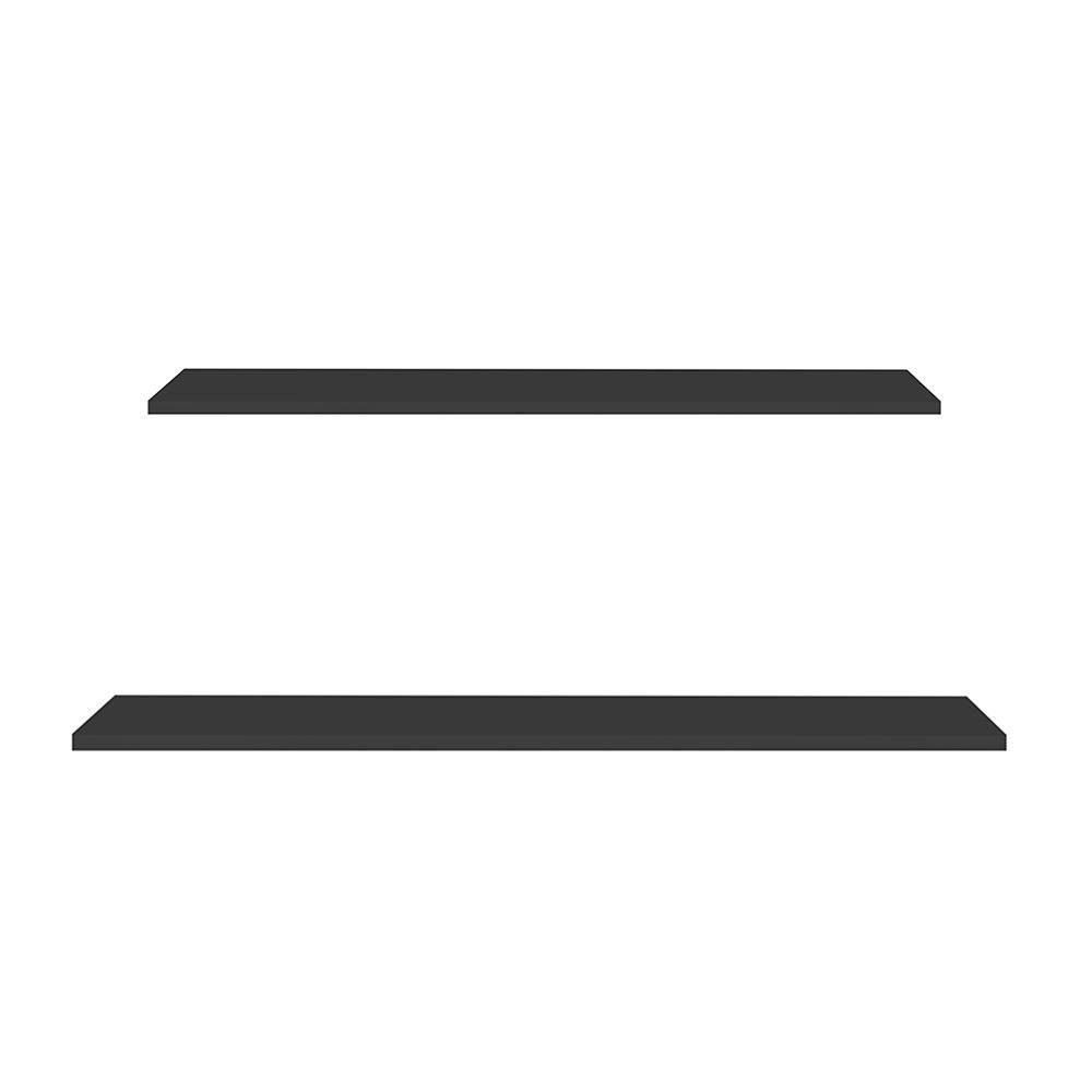 Prateleira Flutuante Para Sala Kit 2 Com Suporte Invisível Cp1 Yara Preto - Lumil - 1