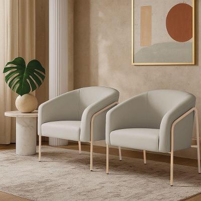 Poltrona Sala Industrial Alta Champanhe Kit 2 Stella Veludo Cinza D03 - D'rossi