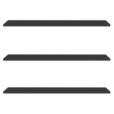 Prateleira Flutuante Para Sala Kit 3 Com Suporte Invisível 91cm Yara Preto - Lumil