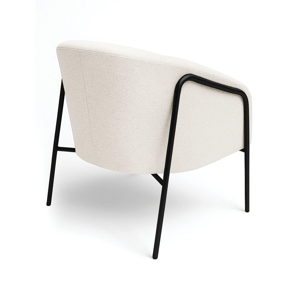 Poltrona Sala Industrial Alta Preto Stella Bouclê Cinza D03 - D'rossi - 3