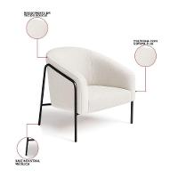 Poltrona Sala Industrial Alta Preto Stella Bouclê Cinza D03 - D'rossi - 6