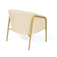 Poltrona Sala Industrial Alta Dourado Kit 2 Stella Linho Bege D03 - D'rossi - 7