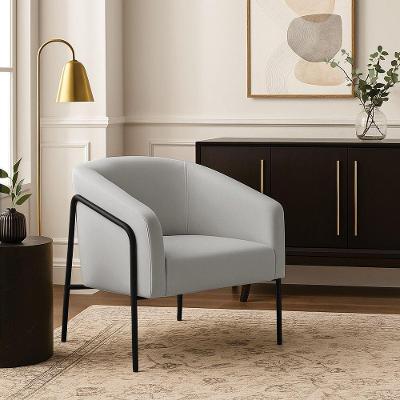 Poltrona Sala Stella Industrial Suede Preto Cinza D'Rossi