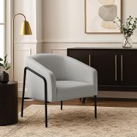 Poltrona Sala Industrial Alta Preto Stella Suede Cinza D03 - D'rossi - 1