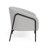 Poltrona Sala Industrial Alta Preto Stella Suede Cinza D03 - D'rossi - 5